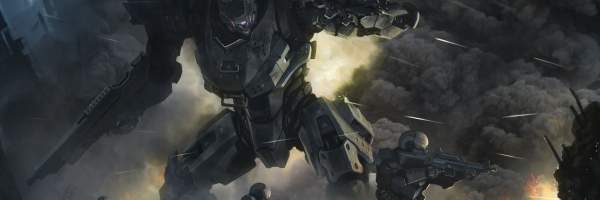 Skirmish Wargame Fight With Troops and Mecha